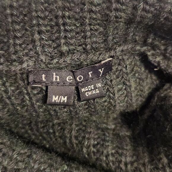Theory Wool and Cashmere Cowl Neck Sleveless Knit Sweater in Green Size Medium - Picture 7 of 13